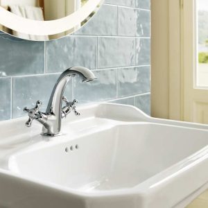Roca Carmen Twin-Lever Basin Faucet, Vintage Smooth Body, Evershine Chrome, 1.2 GPM, ADA Compliant, WaterSense Certified - Image 2