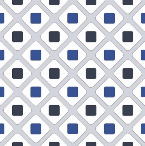 Blue Geometric Polished Porcelain Tile