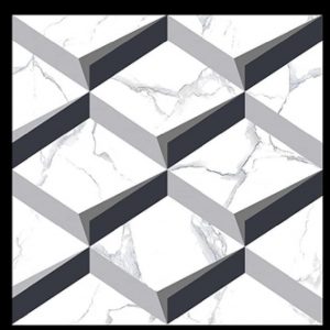 Marble Cube 3D Geometric Polished Porcelain Tile - Image 3