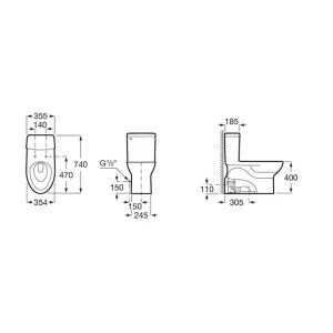Roca Debba One-Piece Toilet — Floor-Standing S-Trap Single Flush, White - Image 2