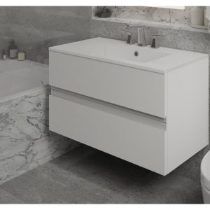 Space 30" Wall-Hung Bathroom Vanity — Two Soft-Close Drawers with Gola Handles, MDF (Sink Not Included) - Image 4