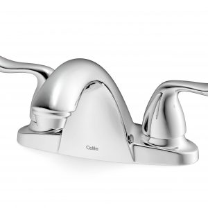 Elemental 4" Centerset Basin Faucet — Twin-Lever Chrome Deck-Mounted Mixer with Pop-Up Drain - Image 4