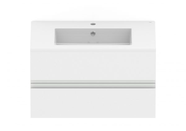 Space 30" Wall-Hung Bathroom Vanity — Two Soft-Close Drawers with Gola Handles, MDF (Sink Not Included)