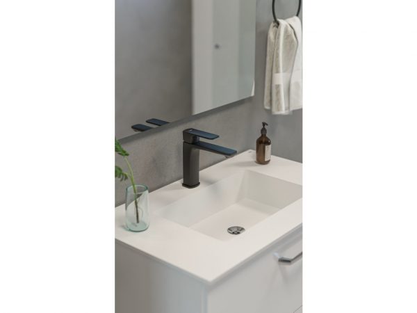 Celite Elemental Single-Lever Basin Faucet, Matte Black, Top Handle, Deck-Mounted, 1.2 GPM, Water Saving