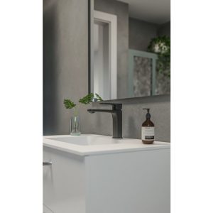 Celite Elemental Single-Lever Basin Faucet, Matte Black, Top Handle, Deck-Mounted, 1.2 GPM, Water Saving - Image 6