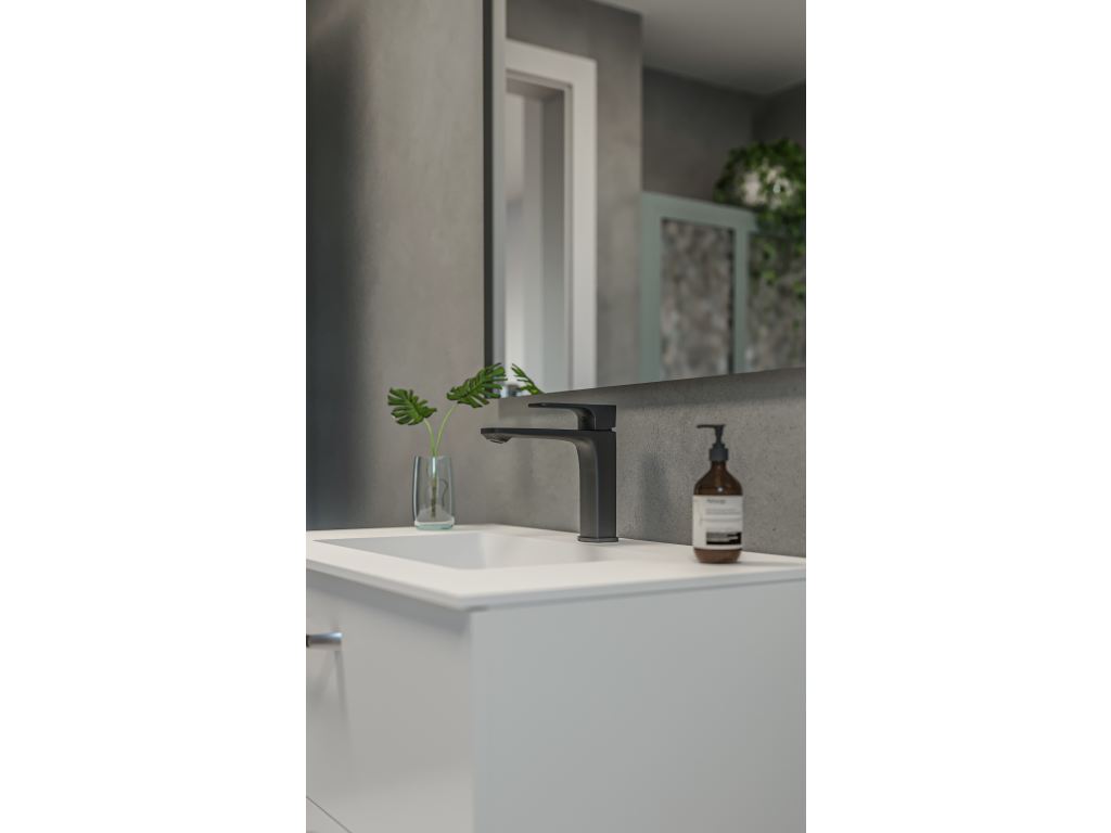 Celite Elemental Single-Lever Basin Faucet, Matte Black, Top Handle, Deck-Mounted, 1.2 GPM, Water Saving - Image 6