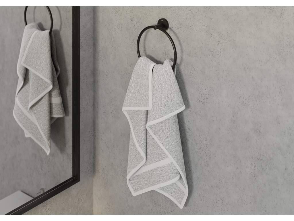 Celite City Towel Ring, Wall-Mounted, Matte Black, Fixing Kit Included - Image 4