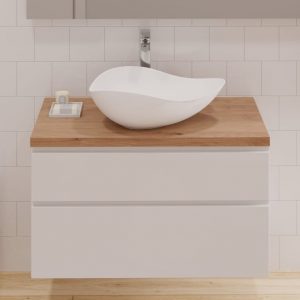 Roca Aurora Vanity Worktop, Artisan Oak, 90cm, CARB2 Compliant, Vessel Basin Compatible - Image 3