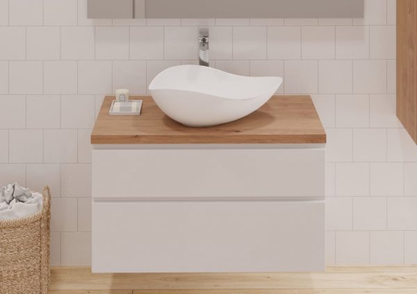Roca Aurora Vanity Worktop, Artisan Oak, 90cm, CARB2 Compliant, Vessel Basin Compatible