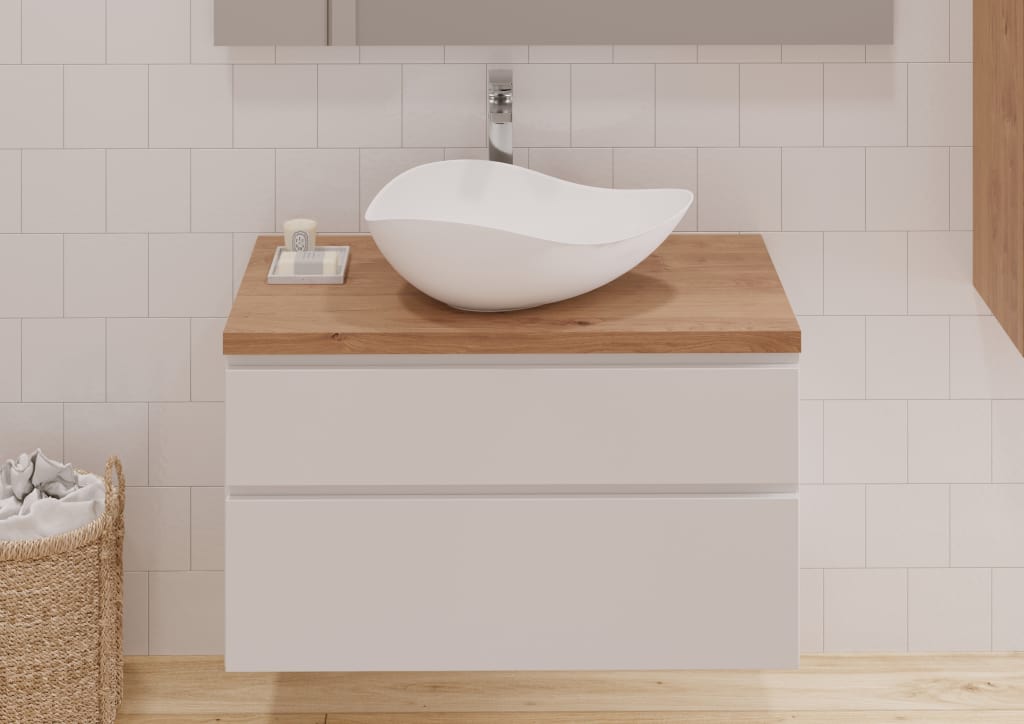 Roca Aurora Vanity Worktop, Artisan Oak, 90cm, CARB2 Compliant, Vessel Basin Compatible - Image 3