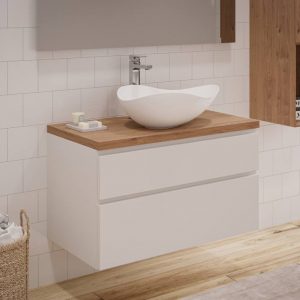 Roca Aurora Vanity Worktop, Artisan Oak, 90cm, CARB2 Compliant, Vessel Basin Compatible - Image 2