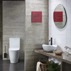 Roca Ohtake Round FINECERAMIC® Over-Countertop Basin, Onyx, 380mm, Asymmetric - Image 3
