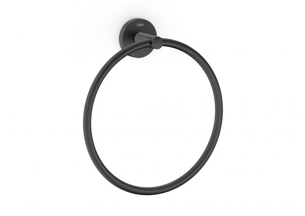 Celite City Towel Ring, Wall-Mounted, Matte Black, Fixing Kit Included