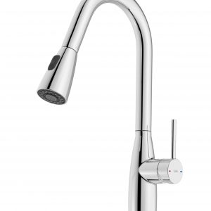 Celite Bliss Single-Handle Pull-Down Kitchen Faucet, High Neck, Lateral Handle, Chrome, 1.8 GPM, Water Saving - Image 2