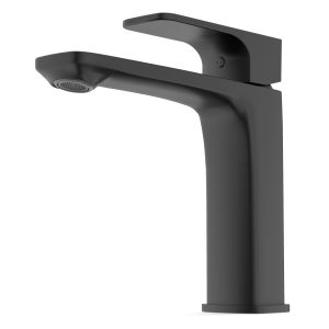 Celite Elemental Single-Lever Basin Faucet, Matte Black, Top Handle, Deck-Mounted, 1.2 GPM, Water Saving - Image 2
