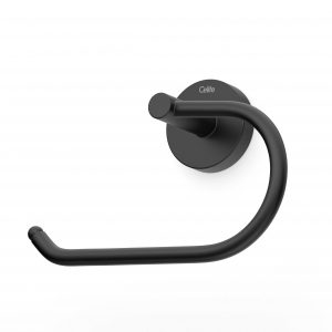 Celite City Toilet Paper Holder, Wall-Mounted, Matte Black, No Cover, Fixing Kit Included - Image 2