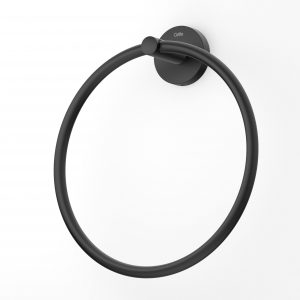 Celite City Towel Ring, Wall-Mounted, Matte Black, Fixing Kit Included - Image 2