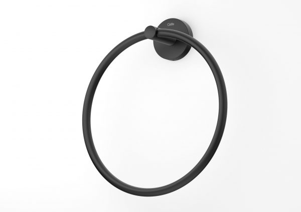 Celite City Towel Ring, Wall-Mounted, Matte Black, Fixing Kit Included