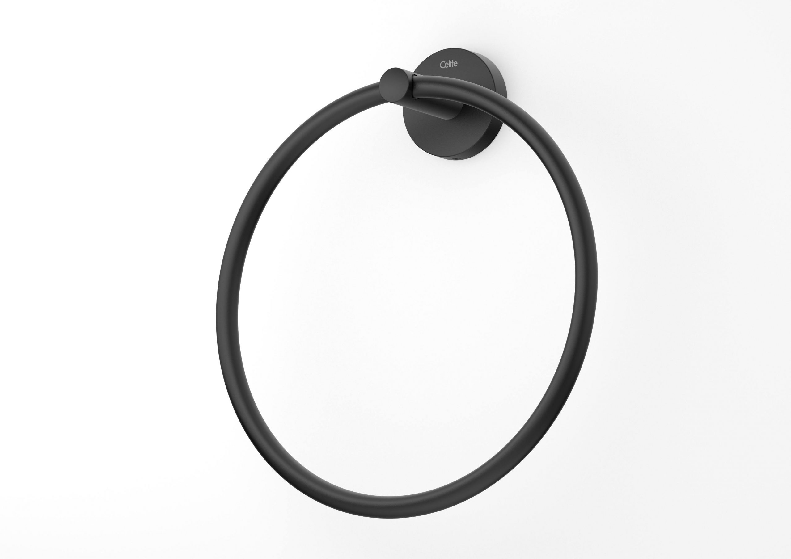 Celite City Towel Ring, Wall-Mounted, Matte Black, Fixing Kit Included - Image 2