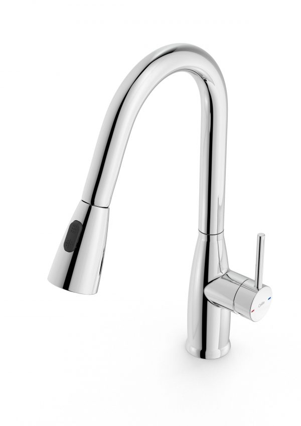 Celite Bliss Single-Handle Pull-Down Kitchen Faucet, High Neck, Lateral Handle, Chrome, 1.8 GPM, Water Saving
