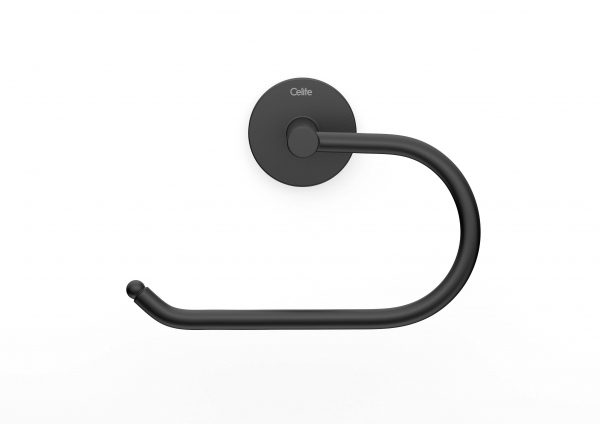 Celite City Toilet Paper Holder, Wall-Mounted, Matte Black, No Cover, Fixing Kit Included