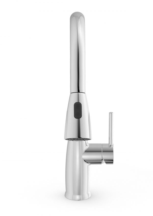 Celite Bliss Single-Handle Pull-Down Kitchen Faucet, High Neck, Lateral Handle, Chrome, 1.8 GPM, Water Saving