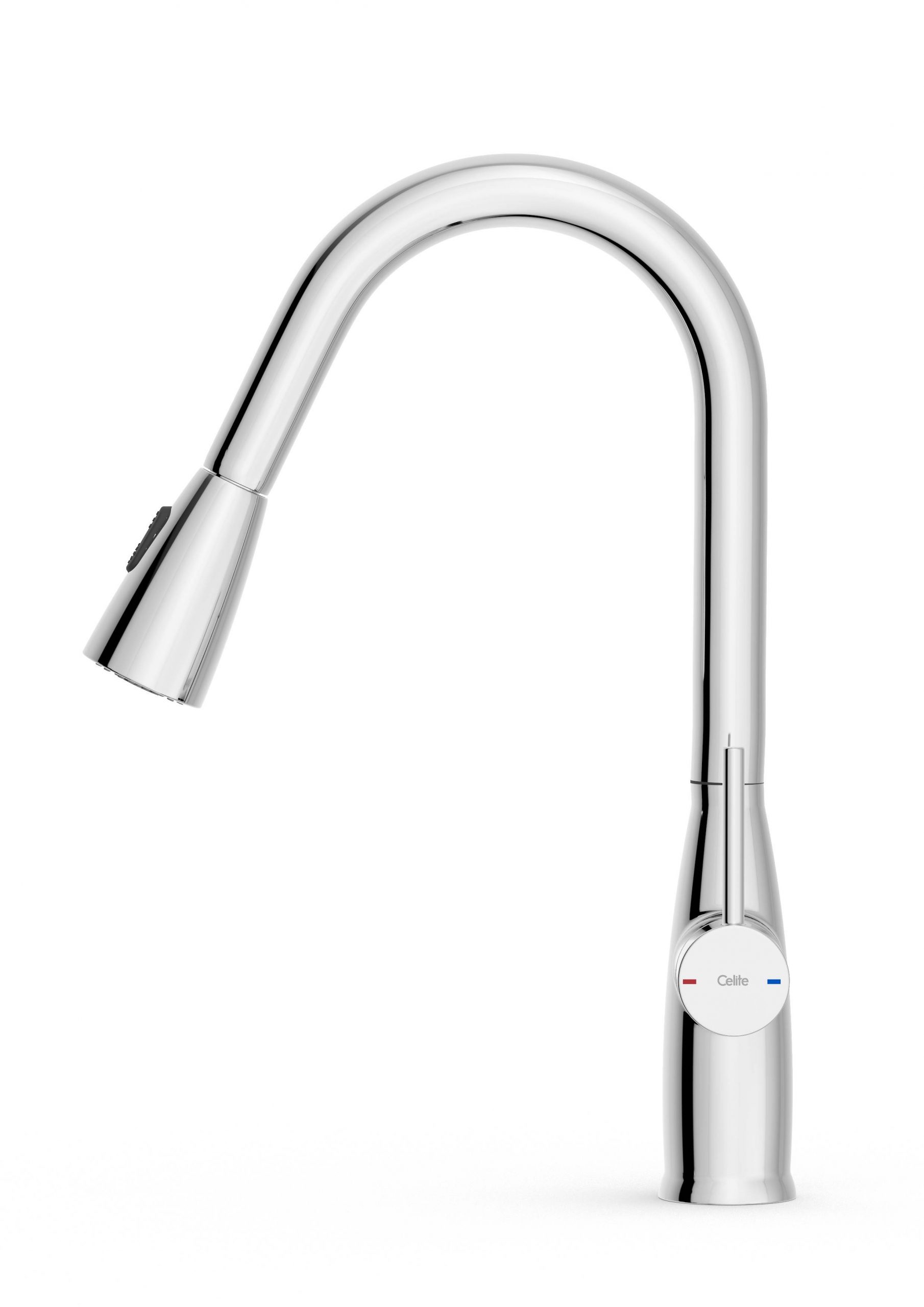 Celite Bliss Single-Handle Pull-Down Kitchen Faucet, High Neck, Lateral Handle, Chrome, 1.8 GPM, Water Saving - Image 4