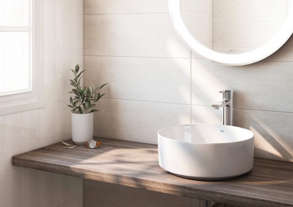 Roca Naia High-Neck Single-Lever Basin Faucet, Cold Start, Click-Clack Waste, Evershine Chrome, 1.2 GPM, ADA Compliant, WaterSense Certified