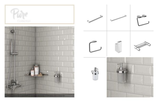 Roca Neoclassic Right Grated Container, Wall-Mounted Shower Basket, Polished Chrome, Stainless Steel